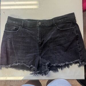 LOFT Black Denim Plus Size Shorts Size 14